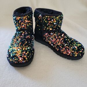 Ugg Boots Women's Size 8 Black Stellar Sequin
